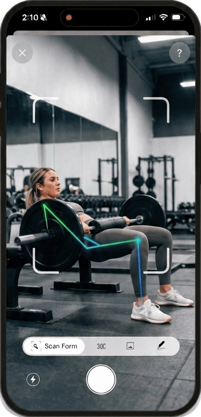 GymForm scanning a hip thrust